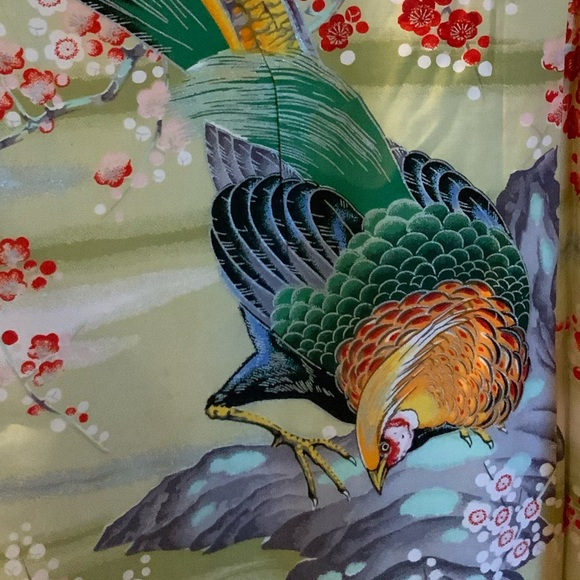 Vintage Japanese hand painted robe kimono floral - Picture 10 of 15